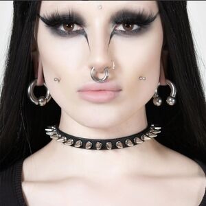 Killstar Black and Silver Spike Choker